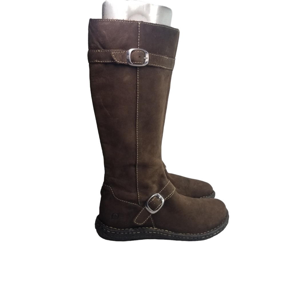 Born Kenya brown leather tree sole midi boots - Picture 3 of 12